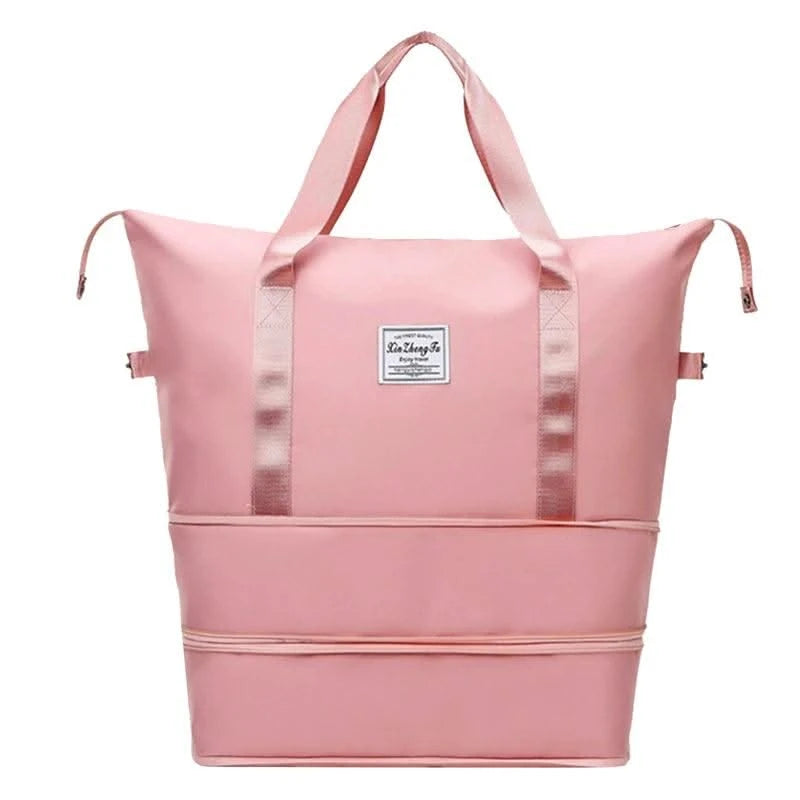 Travel Bag Women Shoulder Bag Quality Casual Handbag Double Zipper Expansion