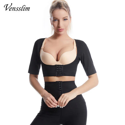 Upper Arm Shapers Compression Long Sleeves Women Arms Sauna Shapewear Shoulder Breast Support Push Up Fat Burner Sweat Corset