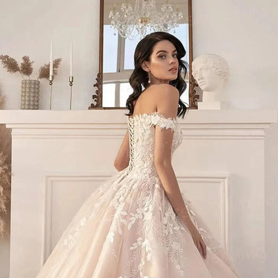 Line Women's Wedding Dresses Off Shoulder