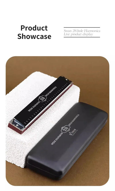Harmonica 28 holes in key of C  with case for beginners adults professionals students friends gifts
