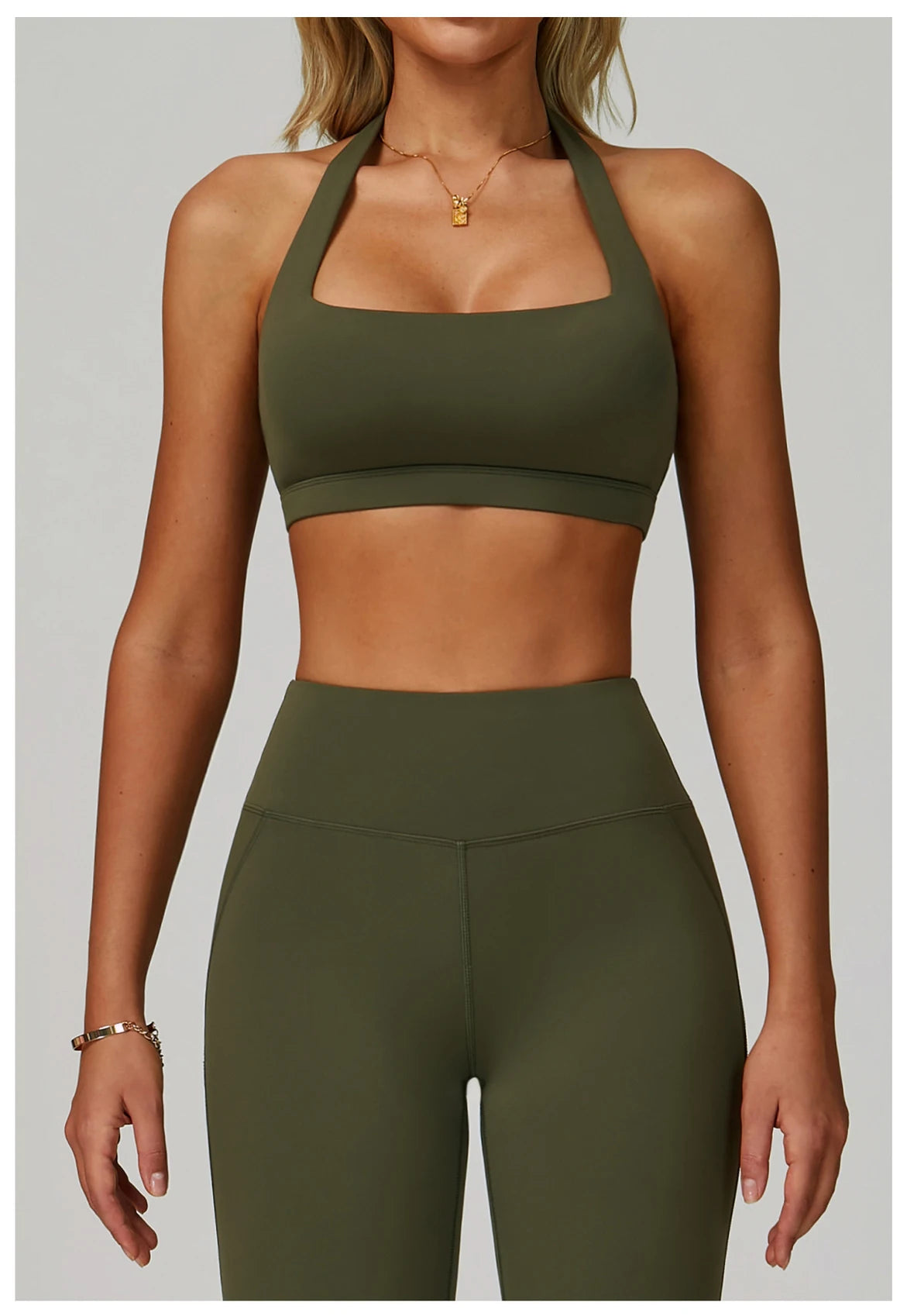 Breathable Sports Bra Anti-Sweat Fitness Top Women Hanging Neck Yoga Bra Shockproof Crop Tops Push Up Sport Bra Gym Workout Vest