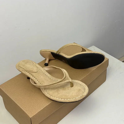 Female Slip On Footwear Elegant Heeled Sandals Shoes For Women Round Toe Fashion Shallow Modern Ladies Low Heel Sandals Shoes