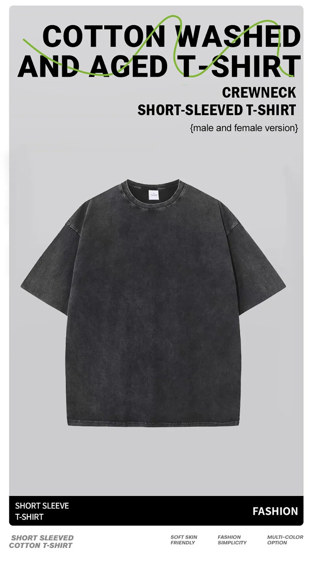 Men's Women Washed Vintage T-Shirts Street Hip Hop