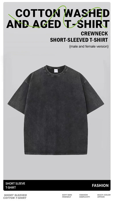 Men's Women Washed Vintage T-Shirts Street Hip Hop