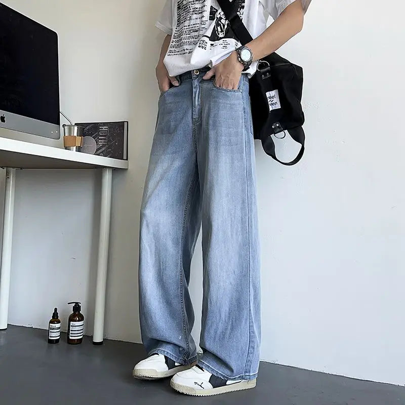 Mens Jeans Large Denim Jeans for Teens Trousers for Men Jean Baggy Pants Men's Fashion Man Male Trendyol Streetwear Korean Men´s