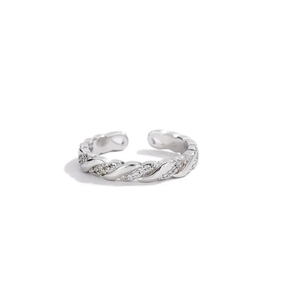Luxury W Letter Ring - Gold Plated with Row Diamonds, Elegant Adjustable Statement Piece, Dainty Feminine Jewelry