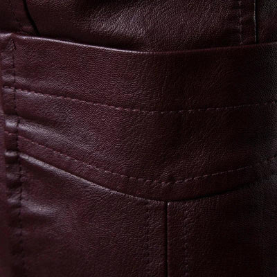 Blazer Man 2025 Men's PU Leather Jackets for Men Autumn Jacket Button Turn Down Collar Business Coat Biker Motocycle Jacket