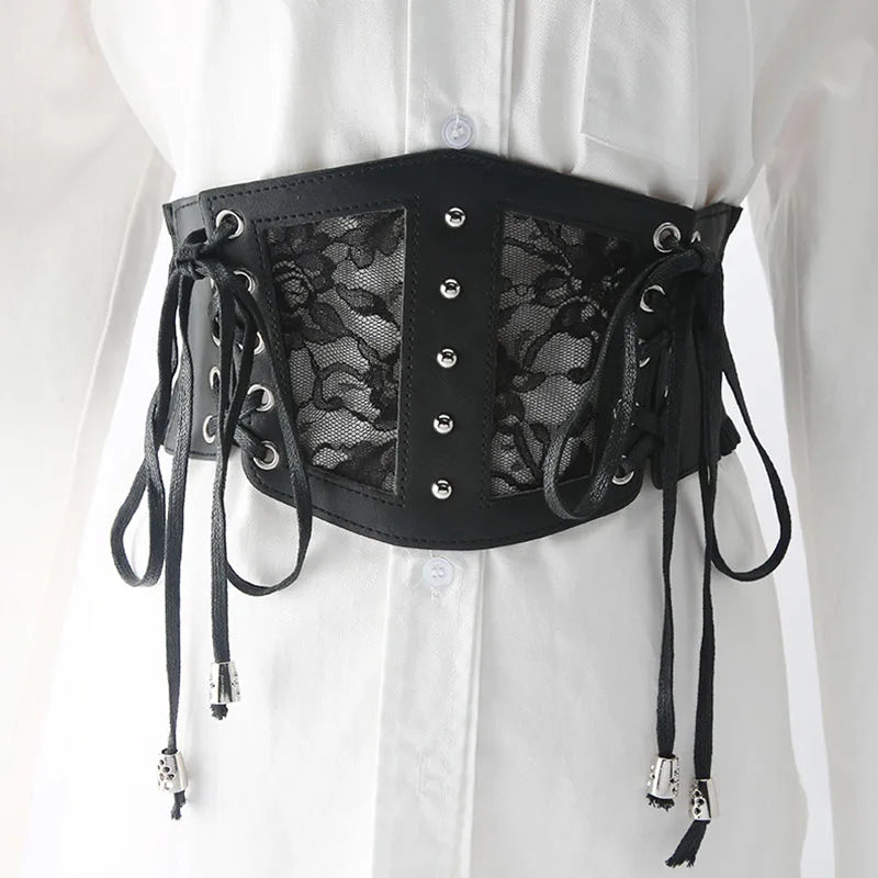 Women Corset Black Sexy Lace Girdle Underbust Waist Bandage Bustier Body Elastic Waistband Corset Mujer корсет женский