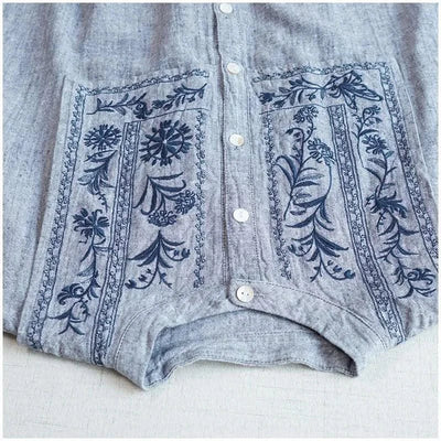 Cotton Linen Floral Embroidery Blouses Shirts For Women Tops Loose Oversize Lantern Long Sleeve Casual Boho Beach Summer Blusas