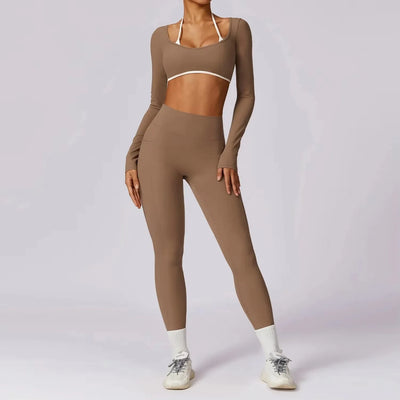 Yoga Set 2PCS Women Sportswear Push Up Workout Clothes Athletic Wear Gym Leg ging