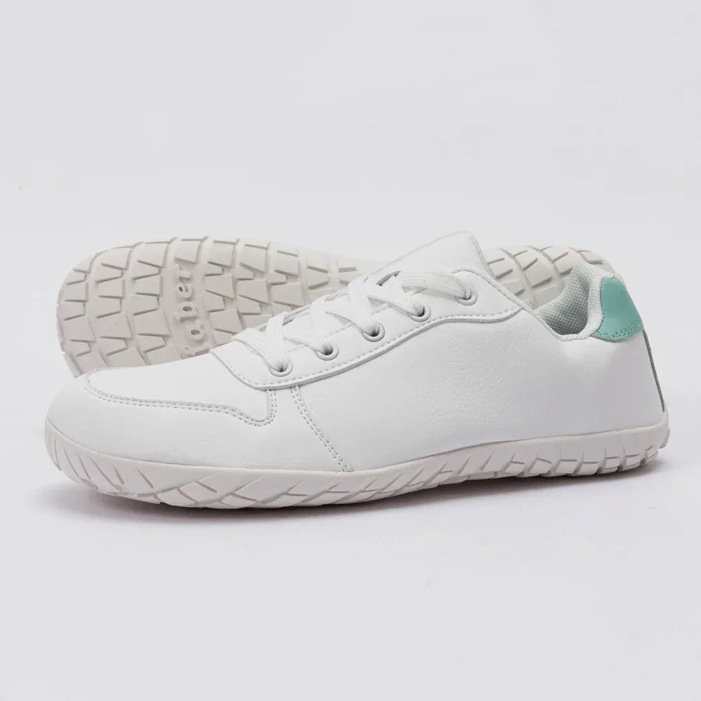 ZZFABER Leather Barefoot Shoes Soft Minimalist Sneakers for Women Men Casual Shoes Unisex Sneakers