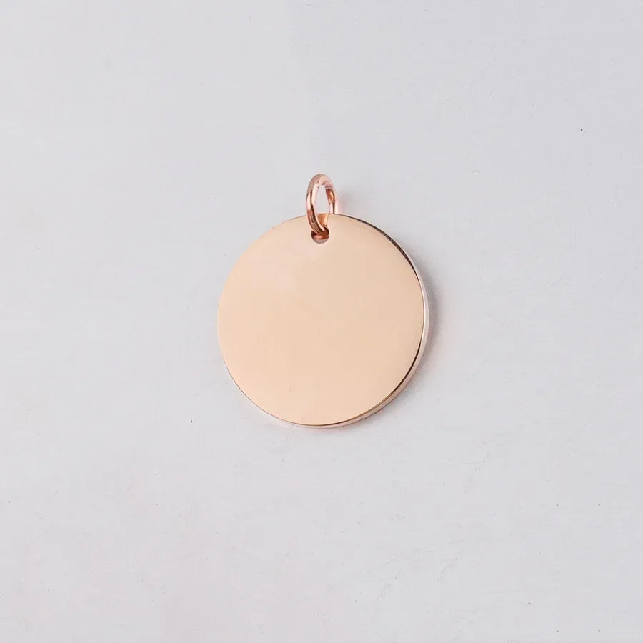Custom Engraved Name Date Round Coin Stainless Steel Personalized ID Tag  Accessory Jewelry Pendant Fit for Bracelet Necklace