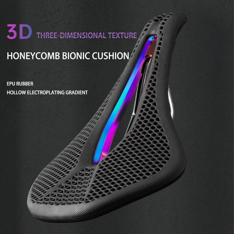 MTB Road Bike Accessories Parts Bicycle Seat Seat Bench Honeycomb 3D Breathable Lightweight Strong Durable Wear-resistant Saddle