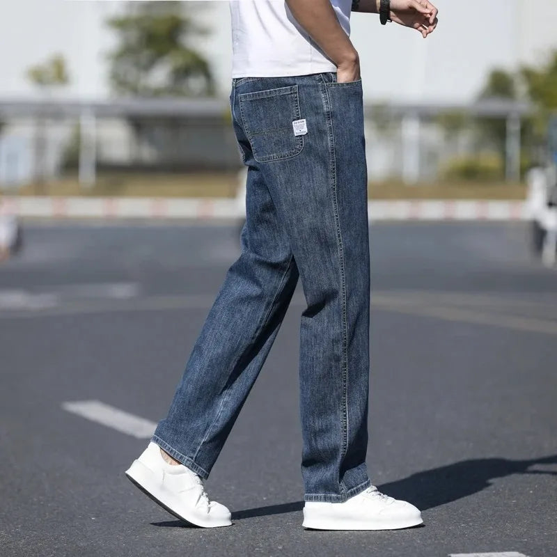 Men's Jeans American High Street Micro-flared Jeans Summer Slim Fashion Brand Pants Retro Washed Straight Pants 2025