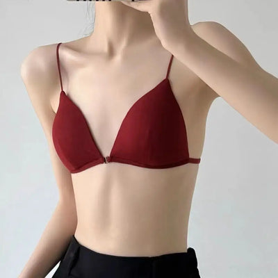 Breathable Triangle Bras for Women Beauty Back Push-up Wireless Bra Thin Strape Lingerie French Style Bra Girls