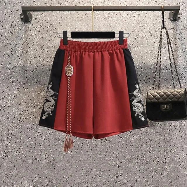 Fashion Women Trousers High Waist Wide Leg Pants Chiffon Slit Culottes Cheap Wholesale Elastic Waist Cropped Pants Free Shipping
