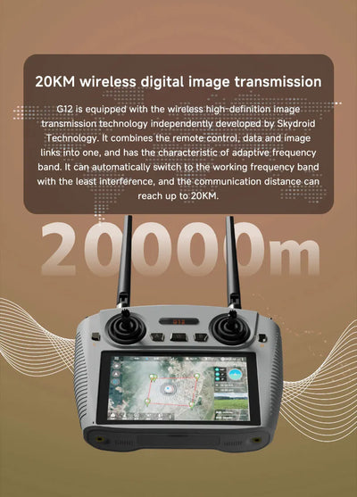 SKYDROID G12 Drone Remote Control 2.4GHz/5.8GHz dual band switching 20KM wireless high-definition image transmission