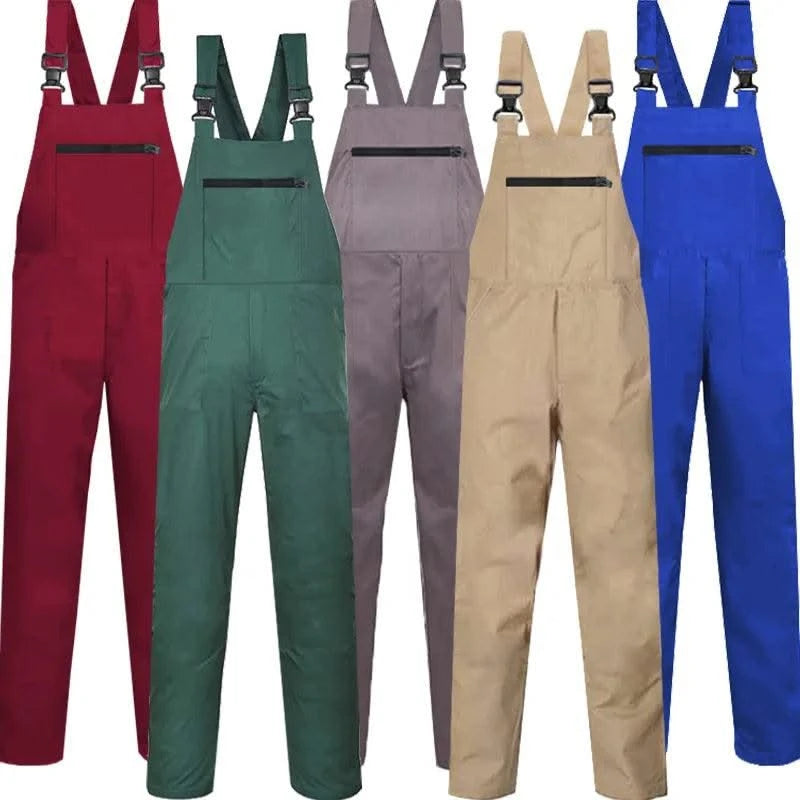 Bib Overalls Men Work Clothing Plus Size Protective Coveralls Strap Jumpsuits Multi Pockets Uniform Sleeveless Worker Pants 5xl