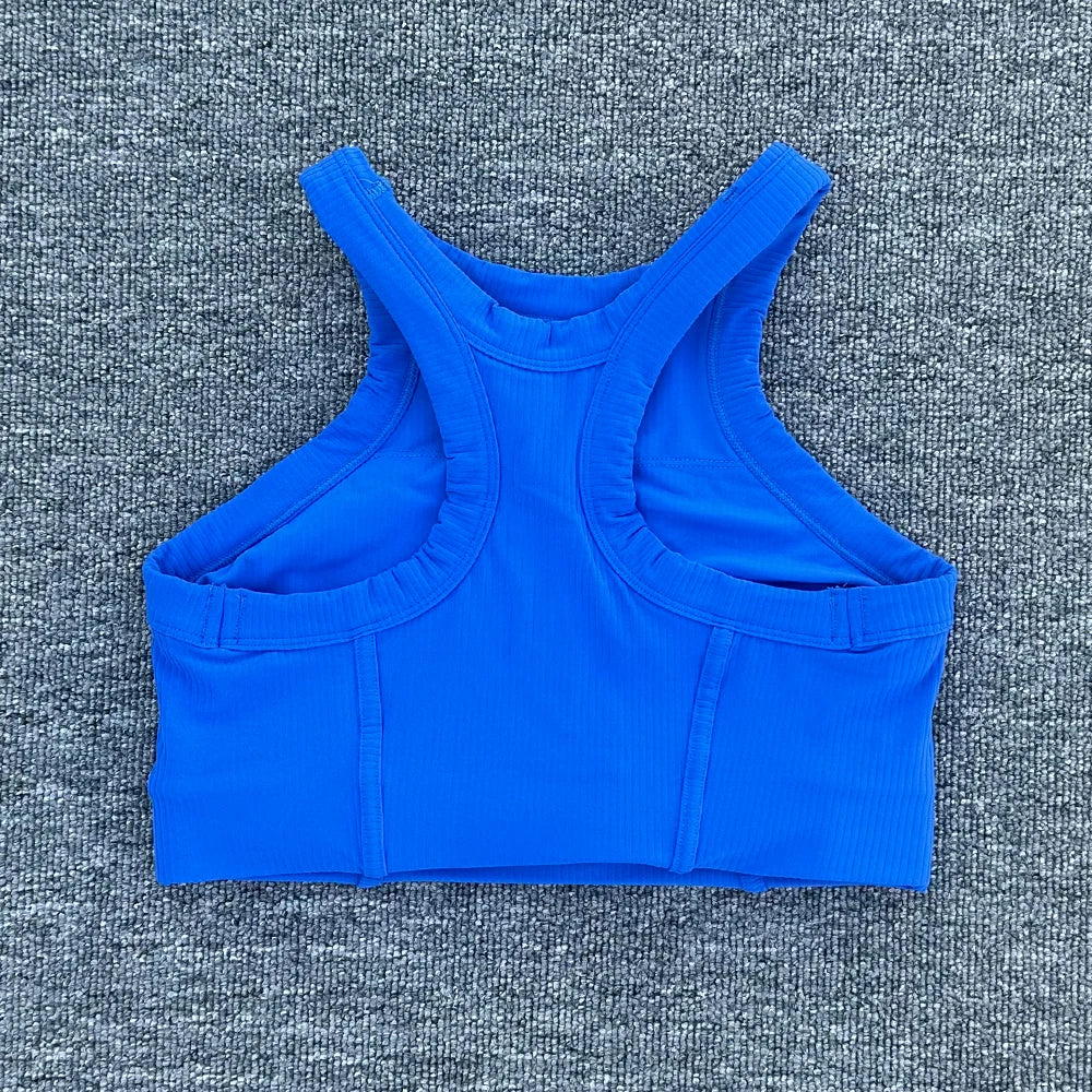Women Breathable Sports Bra Fitness Top Women Seamless Yoga Bra High Strength Shock-Absorbing Sports Bra Gym Workout Top