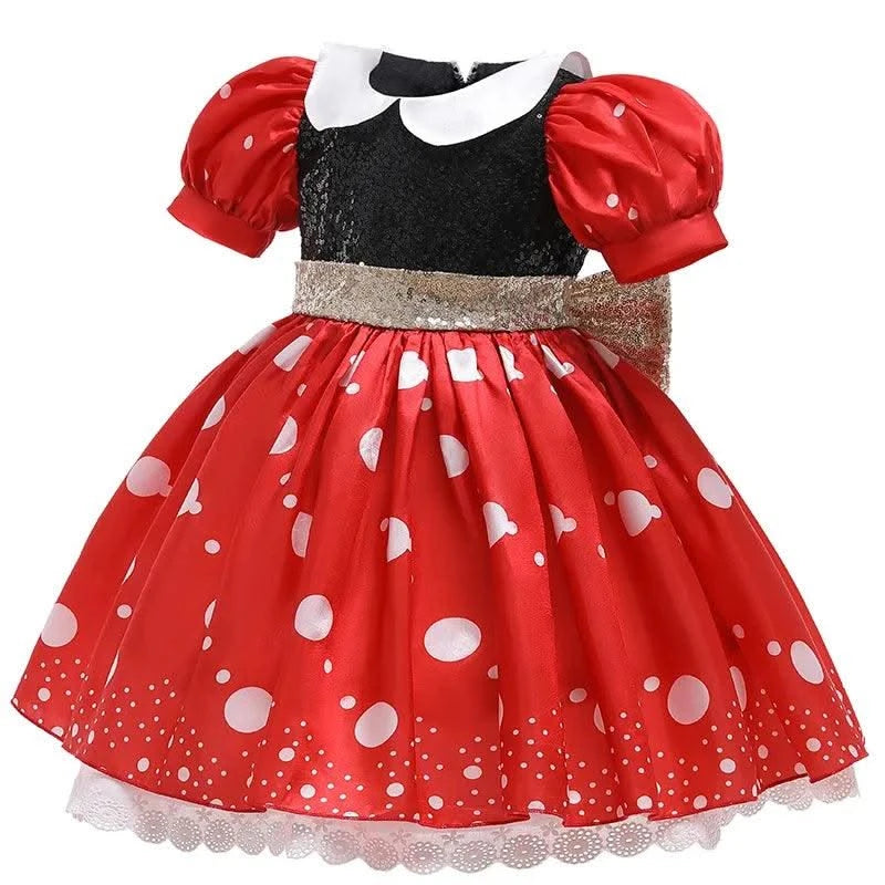 Girls Party Dresses Children Summer Clothes Kids Minni Mouse Polka Dot Dress Girls Birthday Party Children's Day Costume