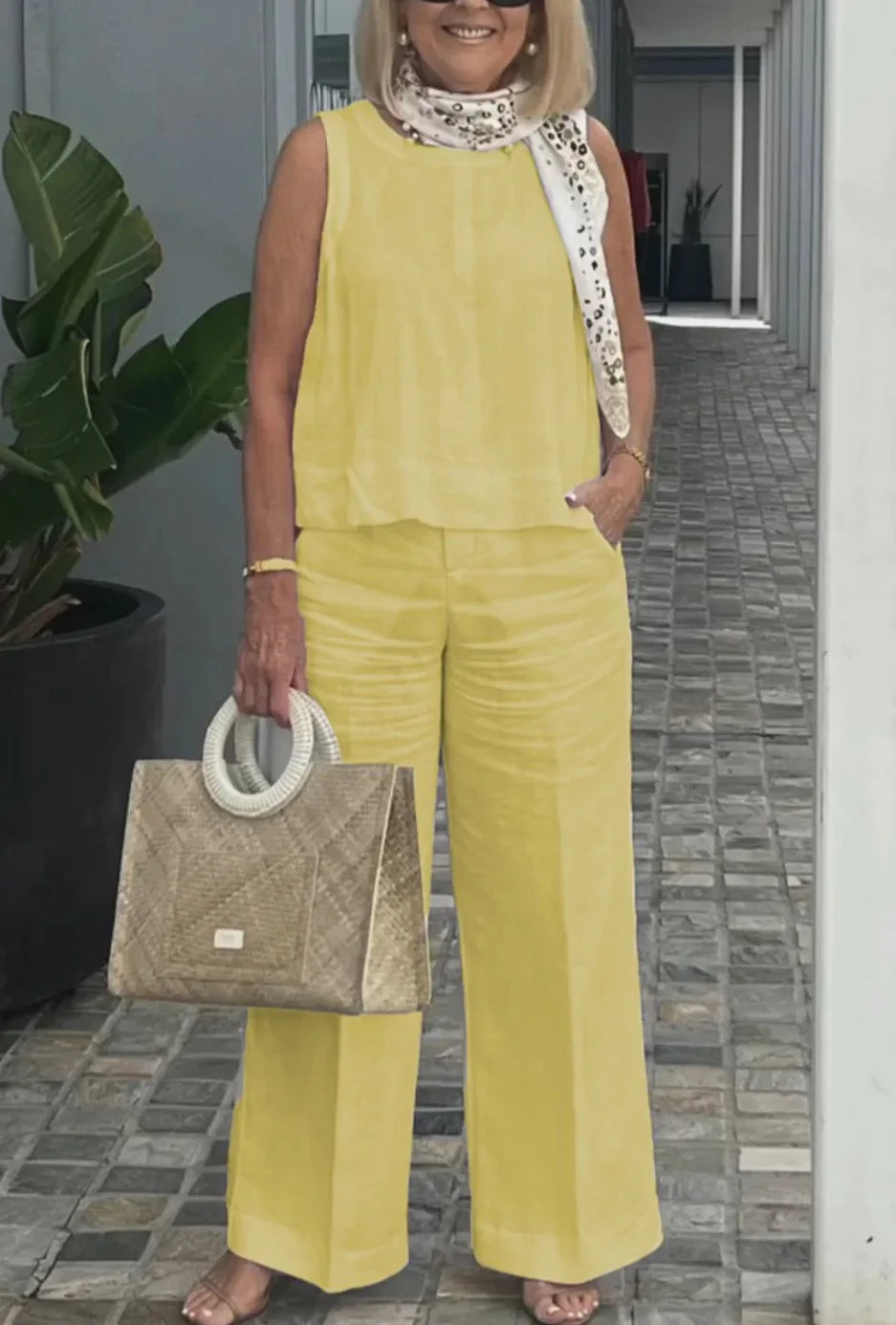 Cotton Linen Comfortable Two Piece Sets Women Outfits 2024 Summer Autumn Solid Casual Tops Pants 2 Piece Set For Women Suit