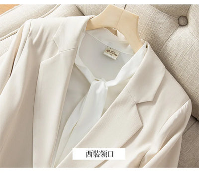 High End Office Professional Women's Blazer Pants 2-Piece Set Fall Fashion Long Female Jacket Over Business Suit Casual Trousers