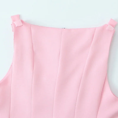 TRAF Top for Women Fashion Summer Short Skirt Hem Bow Sleeveless O-neck Blouse Street Clothing Vest Tank Chic Ladies Tops Mujer