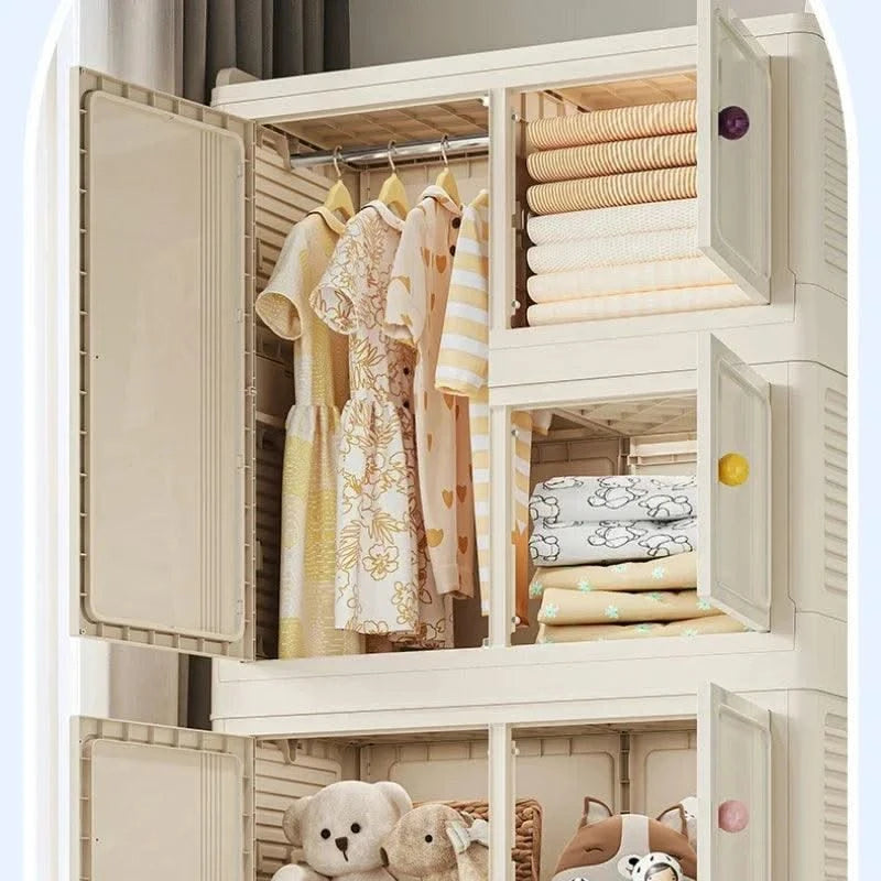 Home bedroom, children's storage cabinet, multi-layer snack cabinet, multifunctional large capacity dust-proof storage box