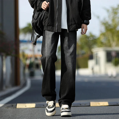 2025 New Men's Baggy Casual Jeans Male High Street Straight Leg Denim Pants American Classic Retro Autumn Casual Long Trousers