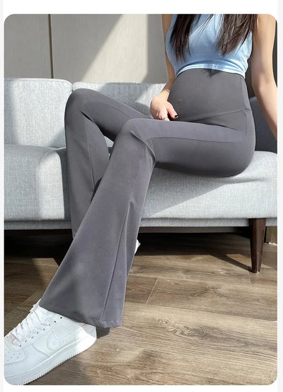 Maternity Leggings for Pregnant Women Yoga Flared High-waisted Trousers Pregnancy Clothes
