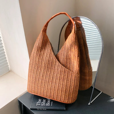 Fashion Straw Bag Designer Shoulder Bag Women Tote Summer Beach Vacation Bag Bohemian Shopping Pocket Crossover Sacos De Ombro