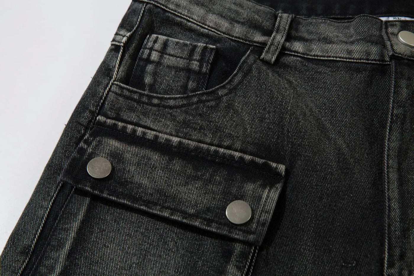 Trendy Brand American Retro Tooling Jeans Mens High Street Heavy Industry Embroidery Loose Wide-leg Trousers