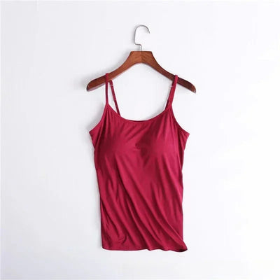 Higher Quality Solid Padded Bra Sexy Women Tops Camisole Top Women Vest Women Camisole with Built in Bra Cami Top Vest Tank Top