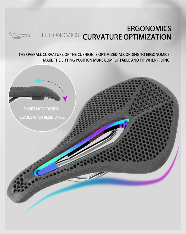 MTB Road Bike Accessories Parts Bicycle Seat Seat Bench Honeycomb 3D Breathable Lightweight Strong Durable Wear-resistant Saddle