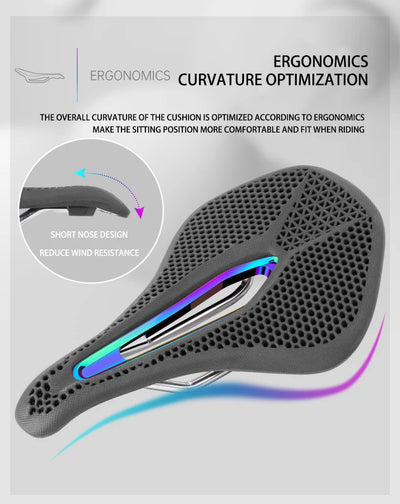 MTB Road Bike Accessories Parts Bicycle Seat Seat Bench Honeycomb 3D Breathable Lightweight Strong Durable Wear-resistant Saddle
