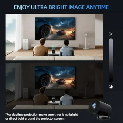 Mini Portable Projector Home Cinema 1080p HD 4k Android 11 Projector with WiFi 6 and Bluetooth Smart Pocket Outdoor