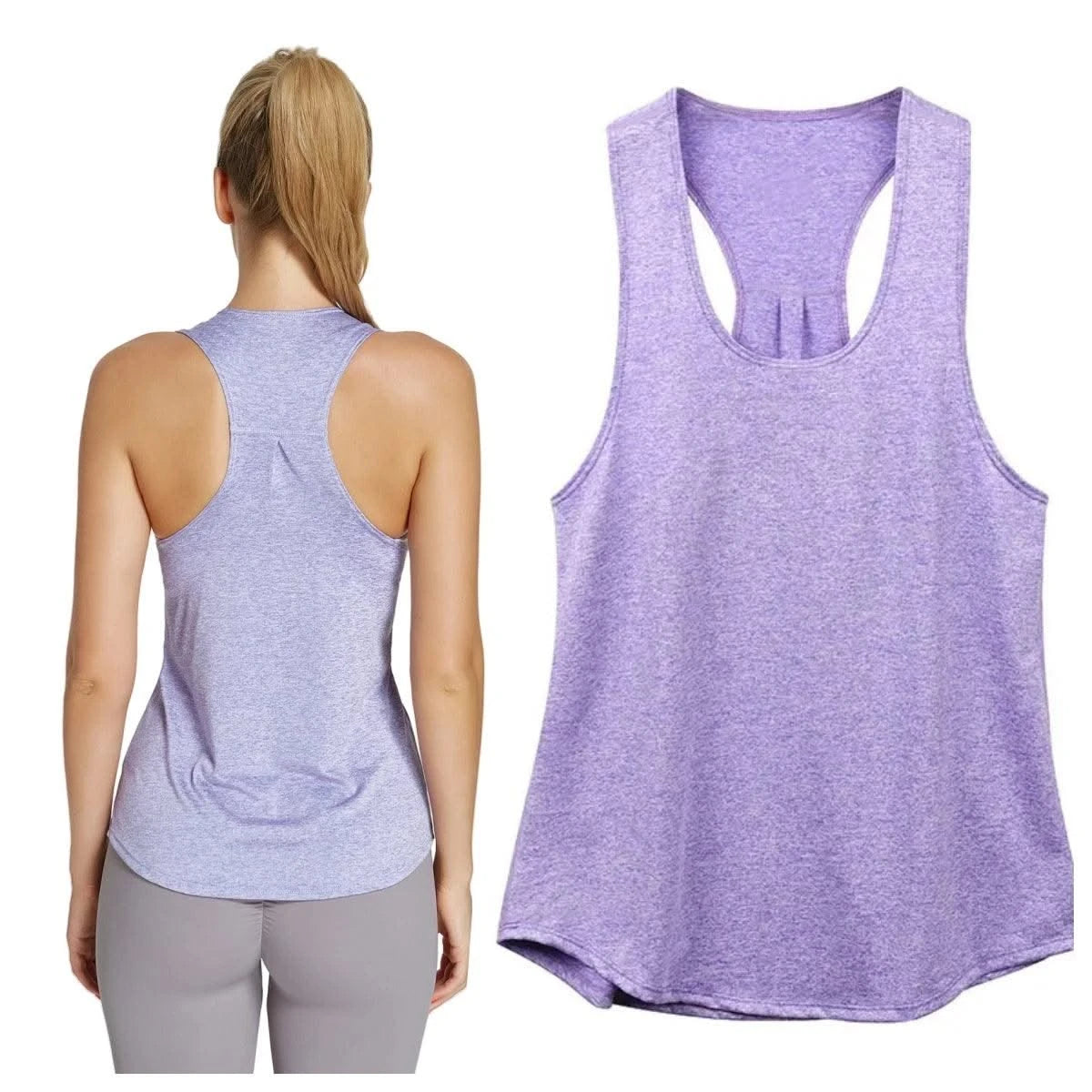 Women's Activewear: Solid Wrap Back Sports Tank Tops