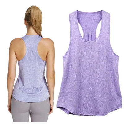 Women's Activewear: Solid Wrap Back Sports Tank Tops