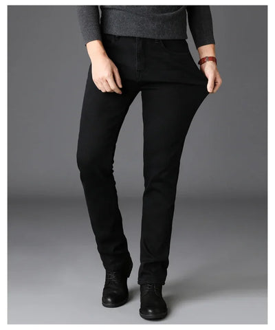 Men Classic Advanced Fashion Brand Jeans Jean Homme Man Soft Stretch Black Biker Masculino Denim Trousers Mens Pants Overalls