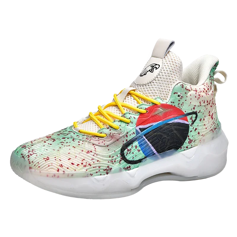 Basketball shoes men wear absorbing shock rebound sports actual combat college students training shoes new high-top combat boots