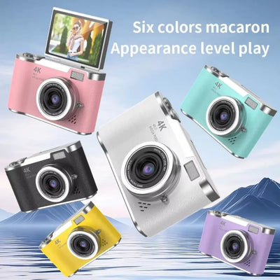 High-Definition HD Digital Camera 4K 48MP 8X Digital Zoom Video Camcorder CCD with Hanging Straps Flip Screen