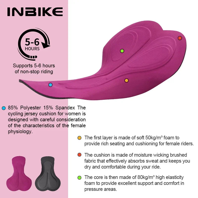 INBIKE 2025 Women's Cycling Shorts Summer Bicycle Pants Tights High Elasticity Biker Short Woman with Pockets Cycling Clothing