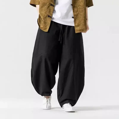 Men's Spring Loose Harem Pants Chinese Linen Oversize Sweatpants High Quality Casual Brand Male Harem Trousers