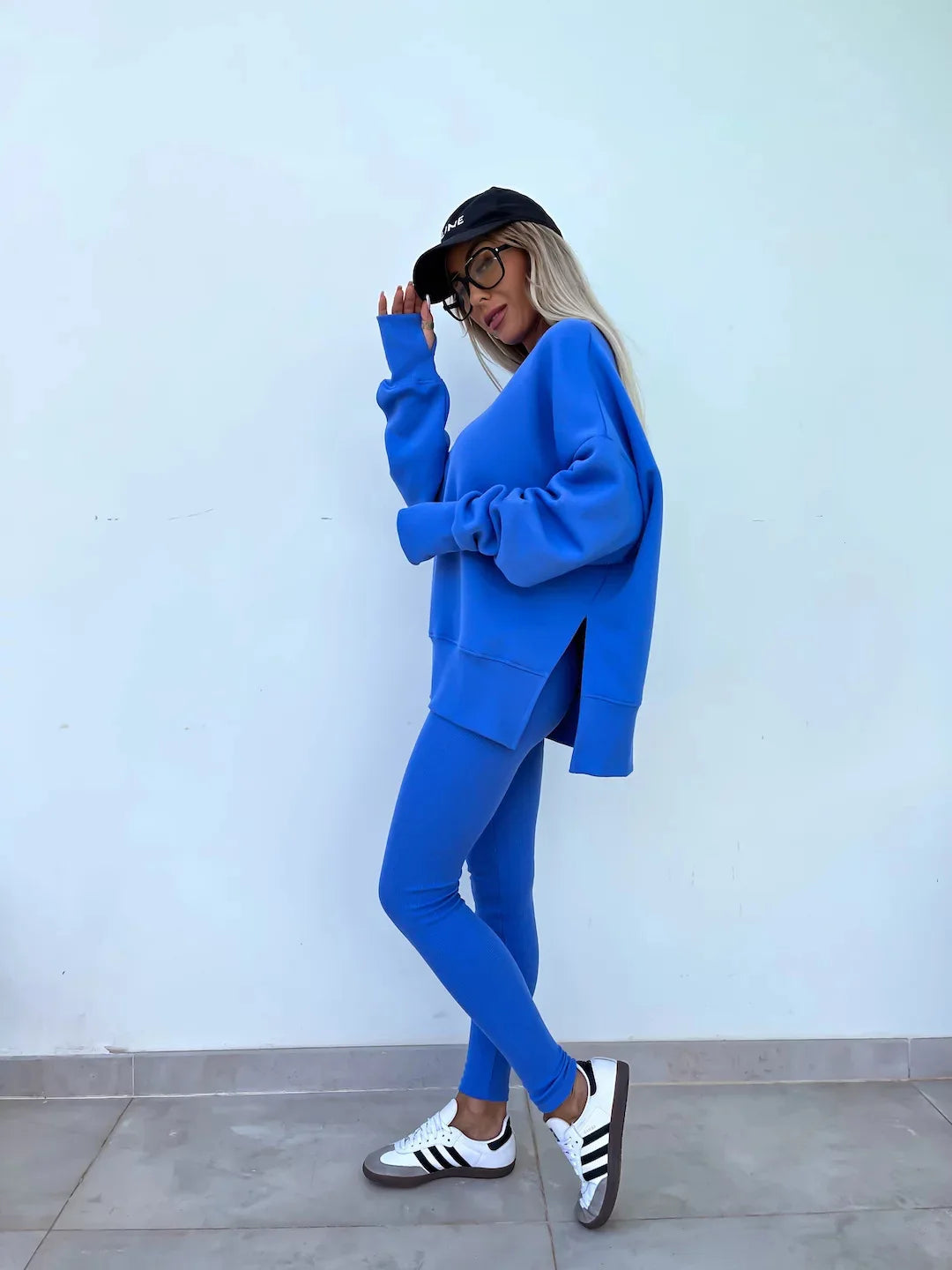 Lounge Sets for Women Two Piece Travel Outfits Sweatsuits Autumn Winter Fashion 2024 Trendy Loose Oversized Tee Tight Trousers