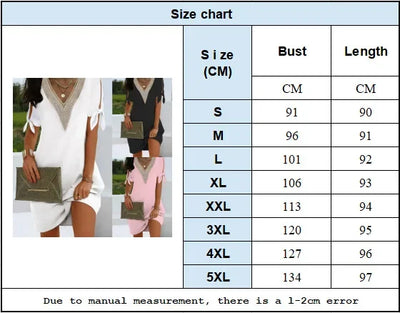 Elegant Dresses For Women V Neck Off Shoulder Patchwork Design Casual Office Lady Mini Dress White Loose Beach Holiday Dress y2k