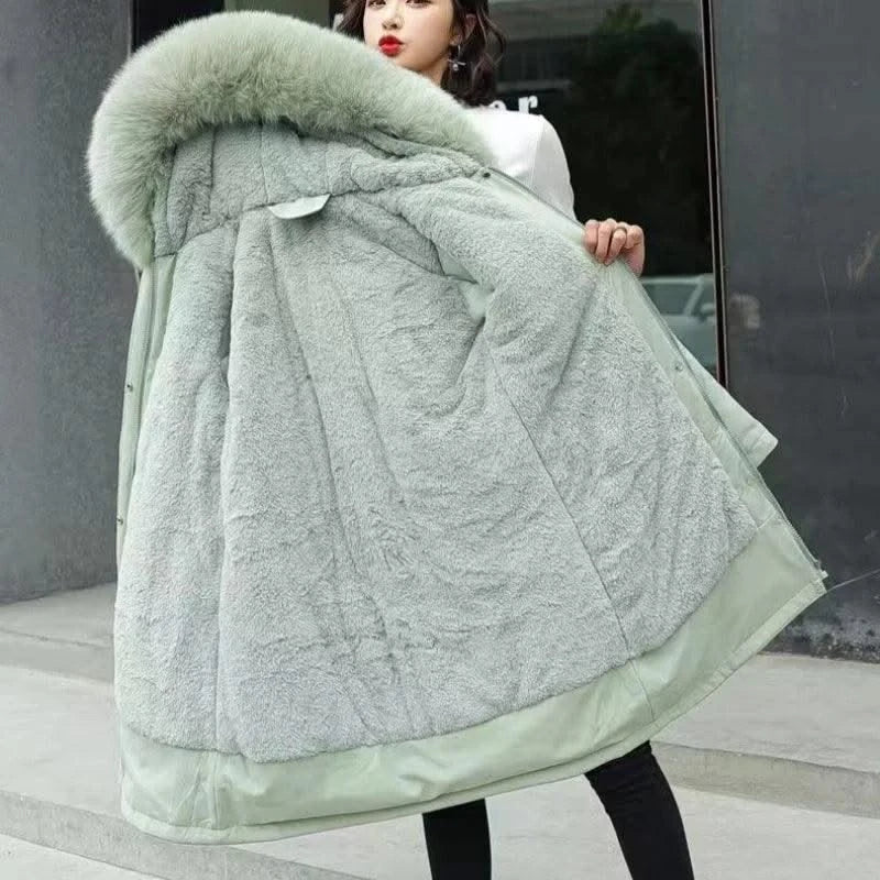 Women's Winter Hodded Fleece Padded Jacket Windbreaker Office Lady In Coats & Jackets Outerwear