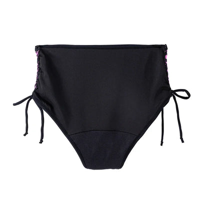 Period Swimsuit Bottom Swimming Women Bikini Bottom Women Solid Black Tie Side Leopard Panties Swimwear 2024New Period Underwear