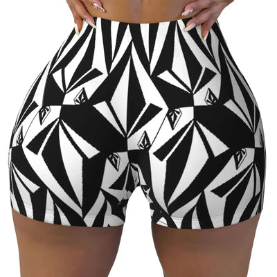 Custom Volcoms Symbol Running Volleyball Gym Shorts for Women Athletic Workout Yoga Shorts