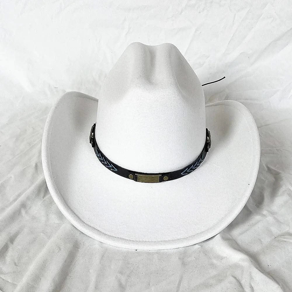 Men's Western Women's Cowboy Hat Army Green Men's Women's Cowboy Jazz Hat Wide Brim Felt Fedora Sombrero Hombre