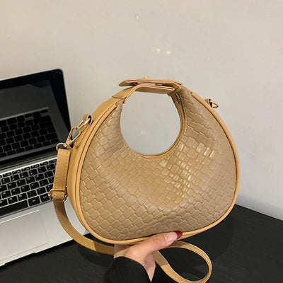 PU Leather Shoulder Bag Fashion Solid Color Lattice Crossbody Bag Small Bag Ladies Trend Luxury Designer Handbags